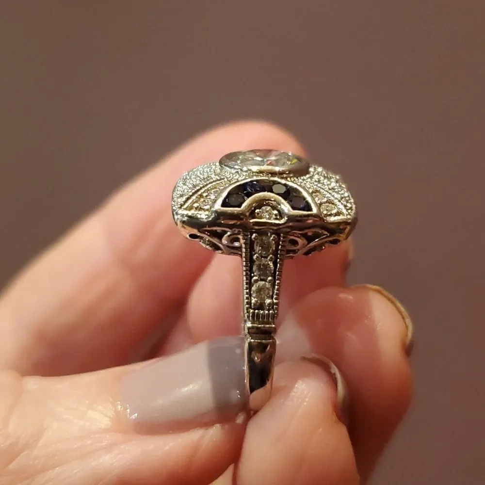 JOESEPH ESPOSITO, SAPPHIRE Diamonique Ring, Stamped ESPO,925,CZ,Sizs 5, NWOT!